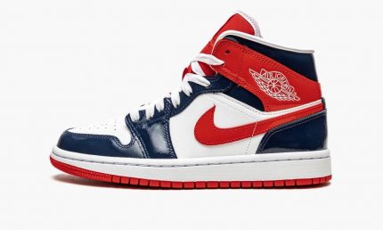 AIR JORDAN 1 MID WMNS Patent Leather Navy-White-Red 1